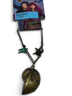 Disney Bronze Tone Heart Pendant Necklace with Teal Star Accent